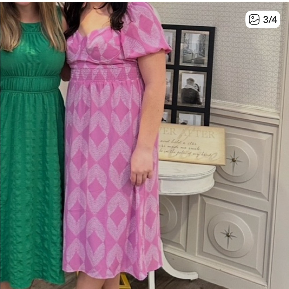 Pink Patterned Dress